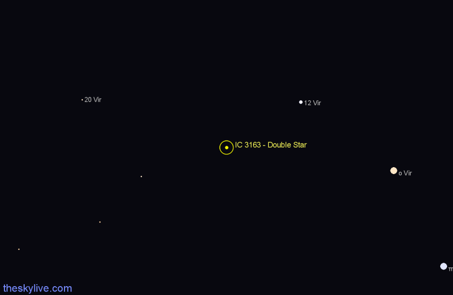 Finder chart IC 3163 - Double Star in Virgo star