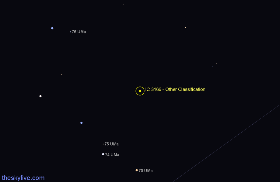 Finder chart IC 3166 - Other Classification in Ursa Major star