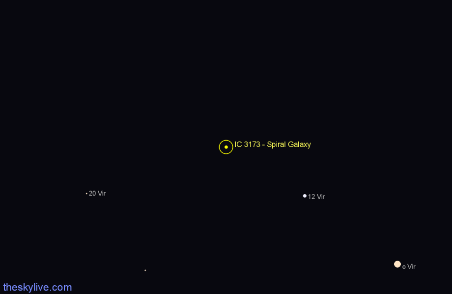 Finder chart IC 3173 - Spiral Galaxy in Virgo star