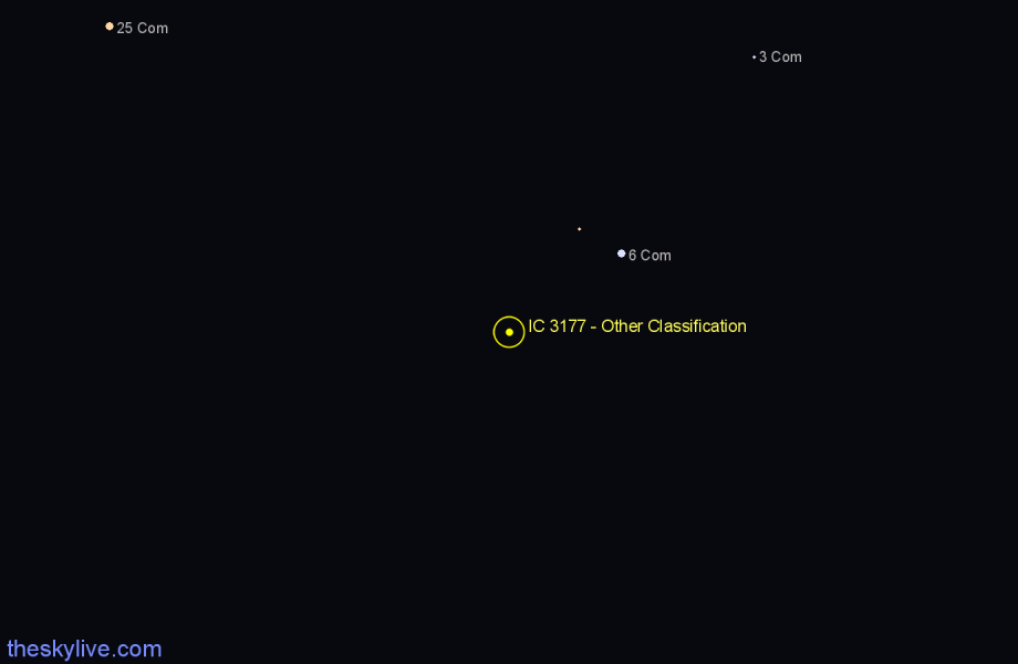 Finder chart IC 3177 - Other Classification in Coma Berenices star