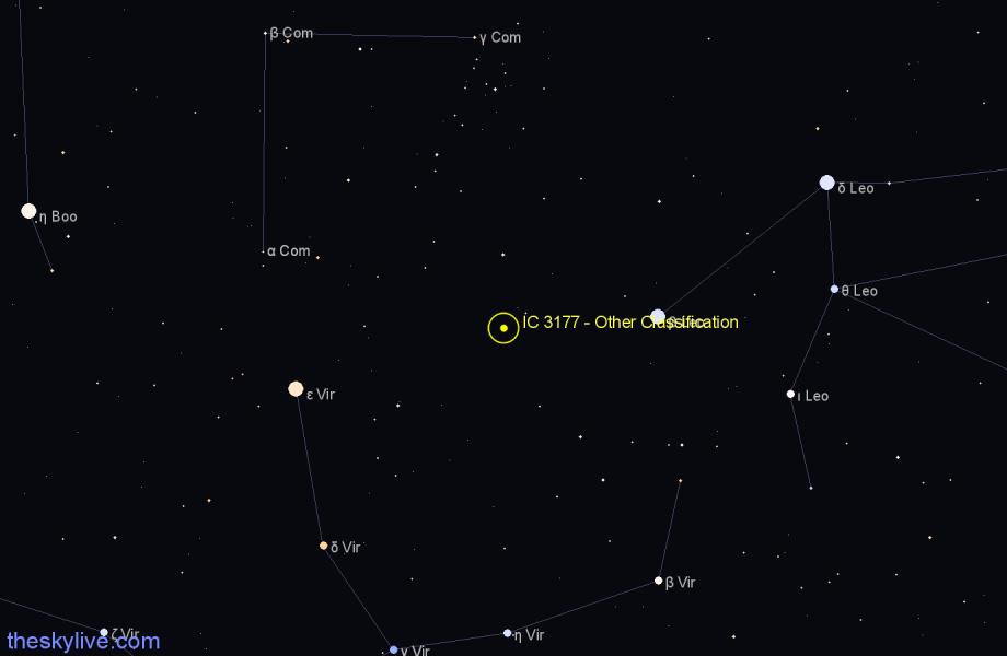 Finder chart IC 3177 - Other Classification in Coma Berenices star