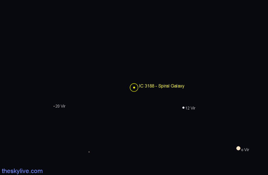 Finder chart IC 3188 - Spiral Galaxy in Virgo star