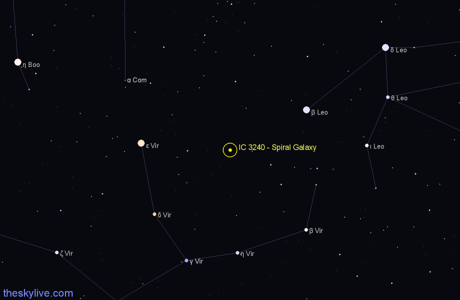 Finder chart IC 3240 - Spiral Galaxy in Virgo star