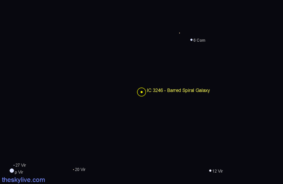 Finder chart IC 3246 - Barred Spiral Galaxy in Virgo star