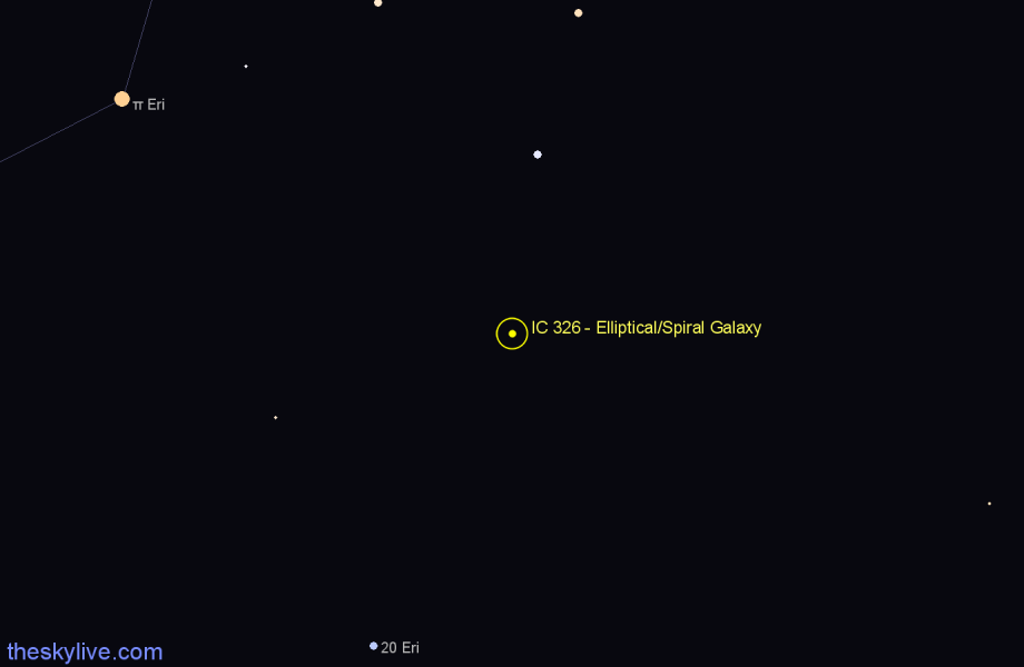 Finder chart IC 326 - Elliptical/Spiral Galaxy in Eridanus star