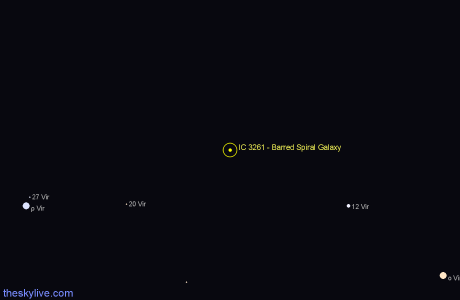 Finder chart IC 3261 - Barred Spiral Galaxy in Virgo star