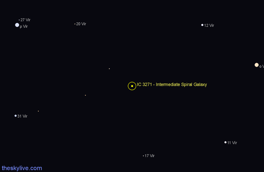 Finder chart IC 3271 - Intermediate Spiral Galaxy in Virgo star