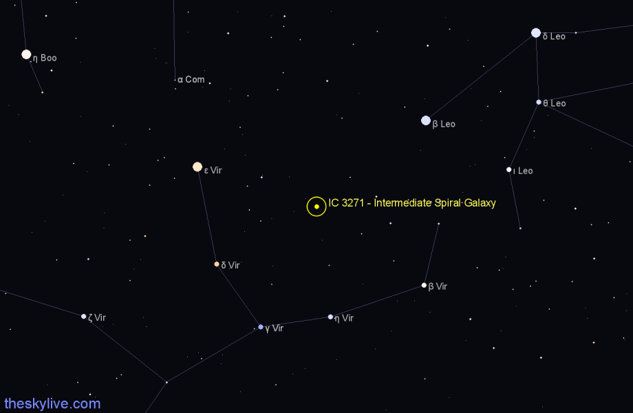 Finder chart IC 3271 - Intermediate Spiral Galaxy in Virgo star