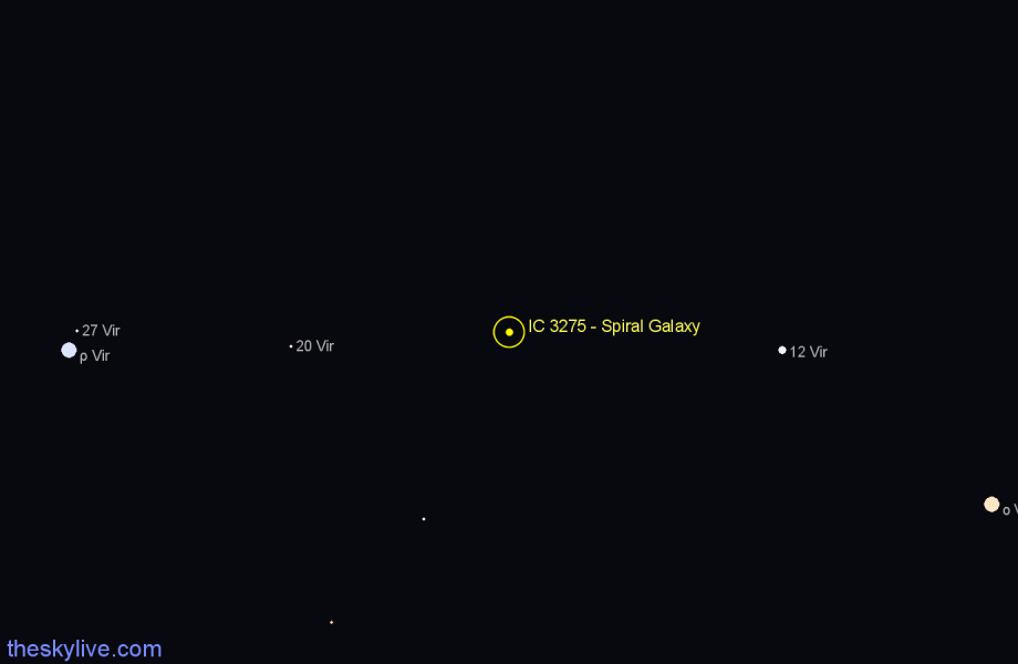 Finder chart IC 3275 - Spiral Galaxy in Virgo star