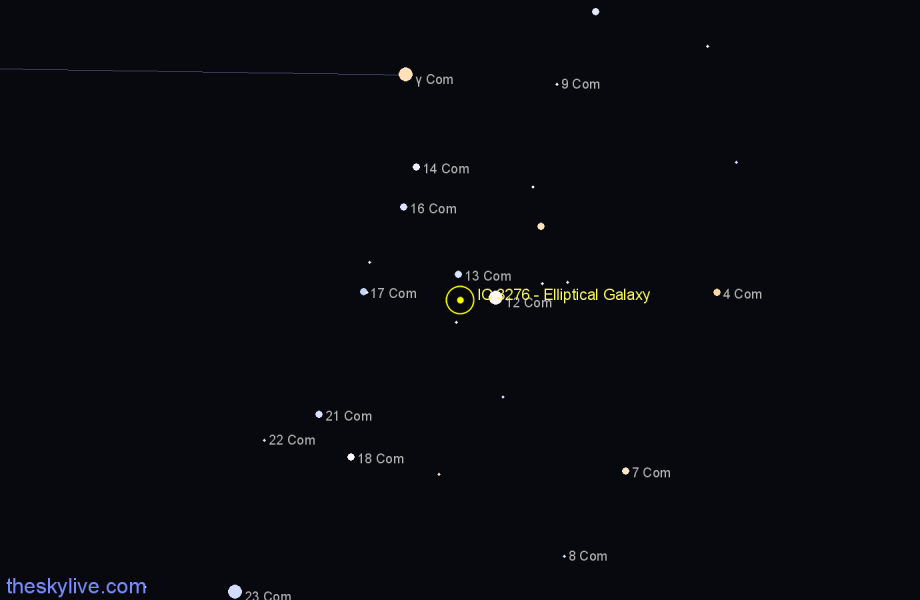 Finder chart IC 3276 - Elliptical Galaxy in Coma Berenices star