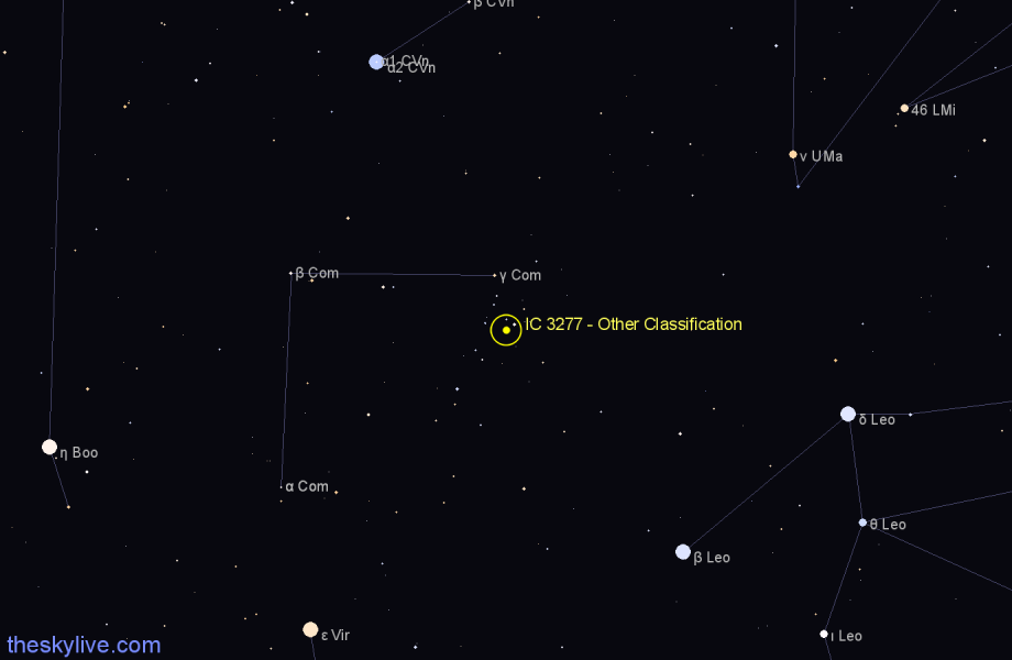 Finder chart IC 3277 - Other Classification in Coma Berenices star