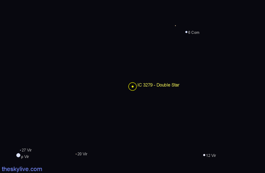 Finder chart IC 3279 - Double Star in Virgo star