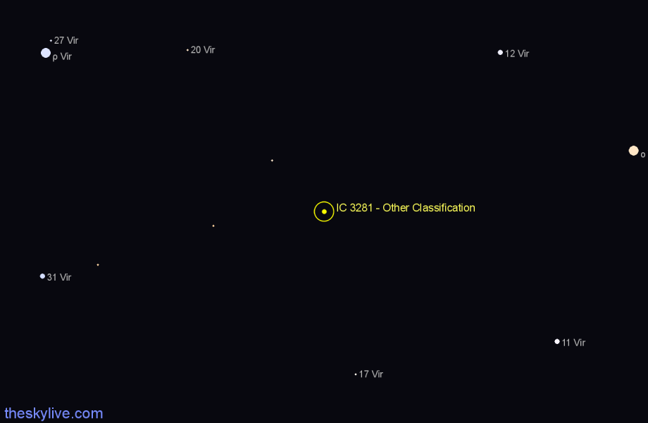 Finder chart IC 3281 - Other Classification in Virgo star