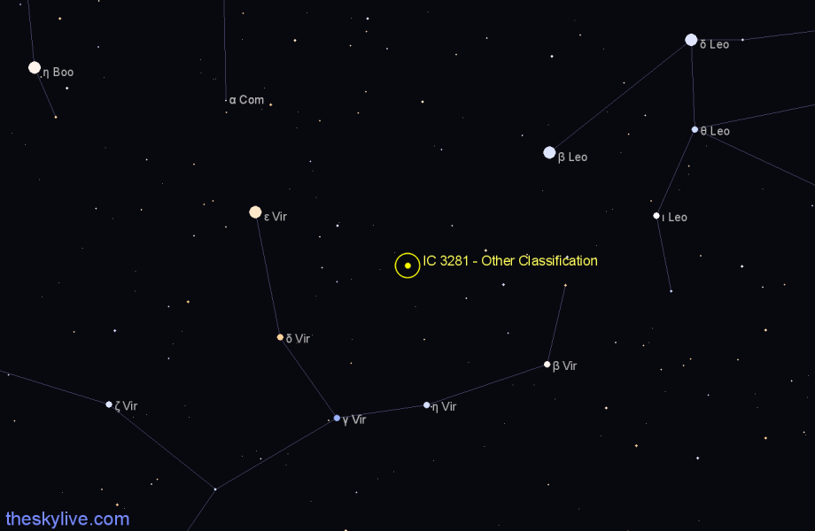 Finder chart IC 3281 - Other Classification in Virgo star