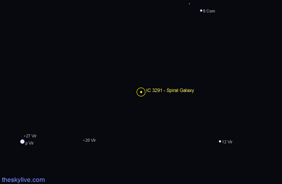 Finder chart IC 3291 - Spiral Galaxy in Virgo star