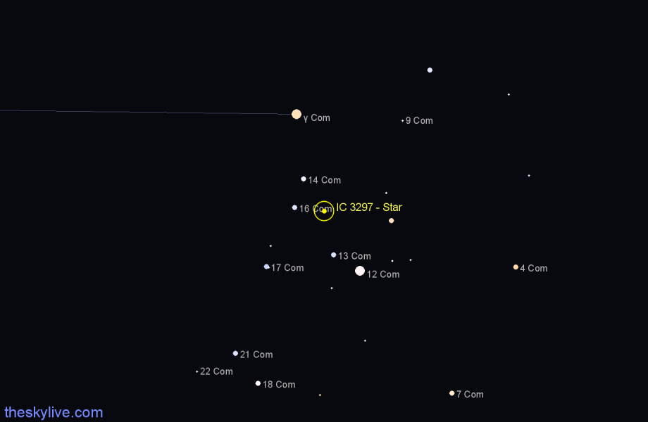 Finder chart IC 3297 - Star in Coma Berenices star