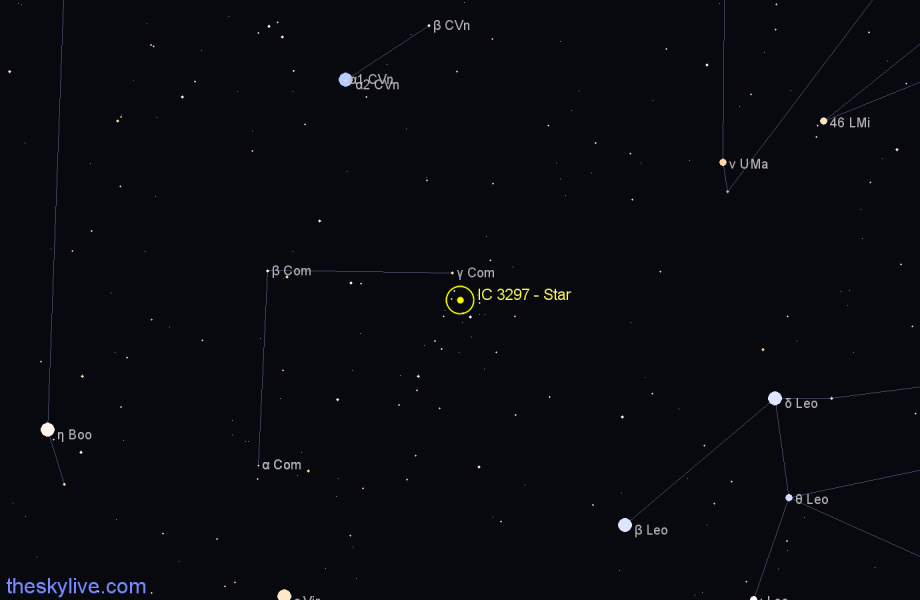 Finder chart IC 3297 - Star in Coma Berenices star