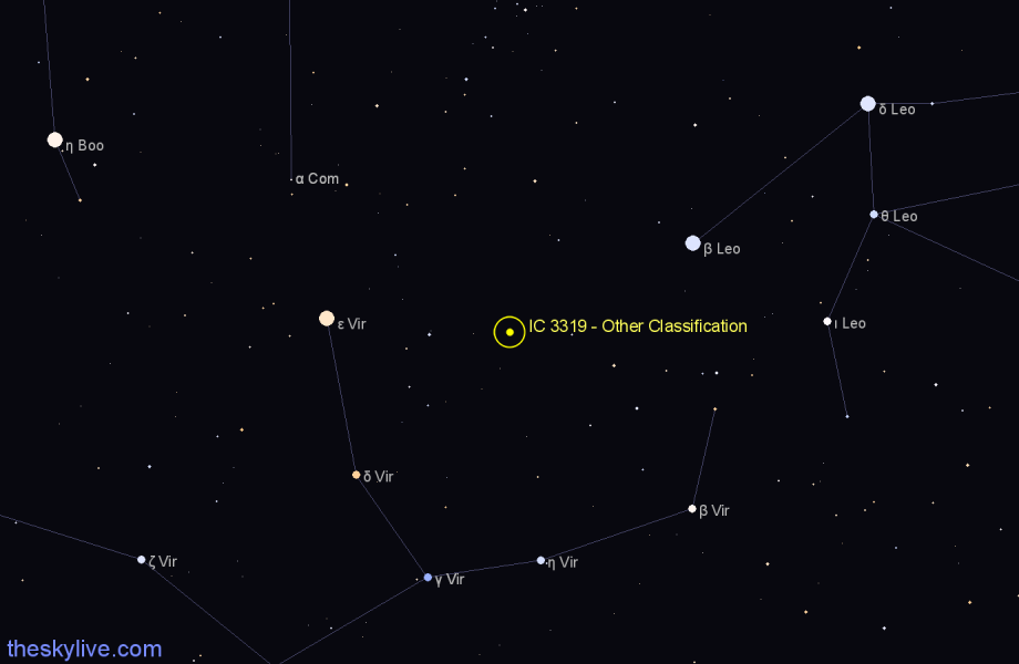 Finder chart IC 3319 - Other Classification in Virgo star