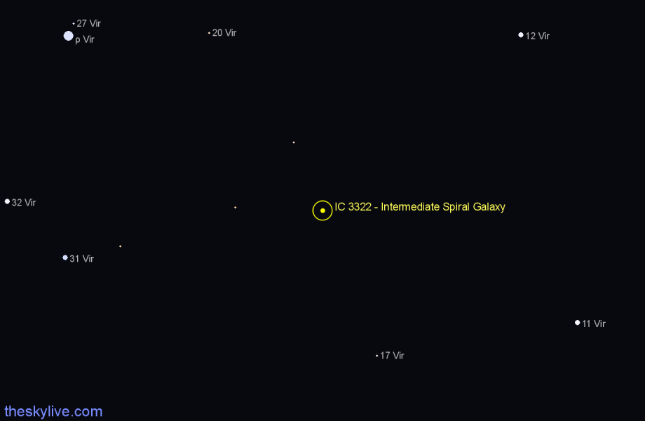 Finder chart IC 3322 - Intermediate Spiral Galaxy in Virgo star