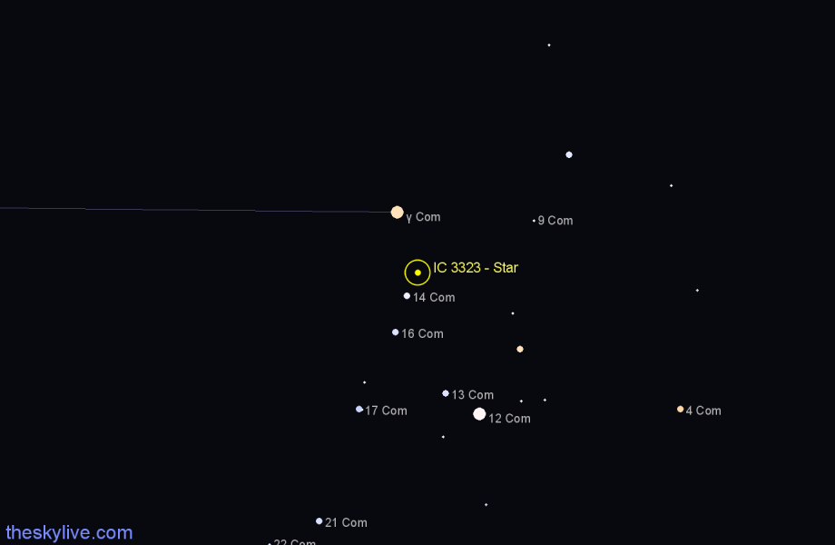 Finder chart IC 3323 - Star in Coma Berenices star