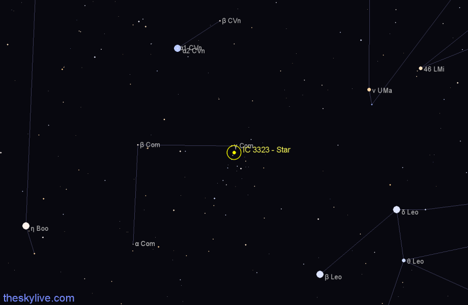 Finder chart IC 3323 - Star in Coma Berenices star