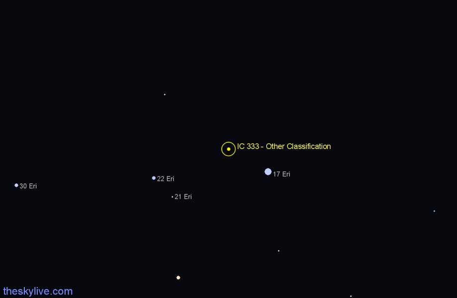 Finder chart IC 333 - Other Classification in Eridanus star