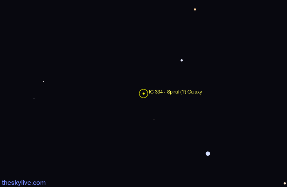 Finder chart IC 334 - Spiral (?) Galaxy in Camelopardalis star