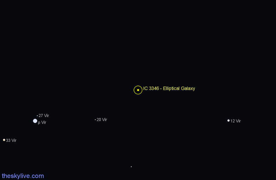 Finder chart IC 3346 - Elliptical Galaxy in Virgo star