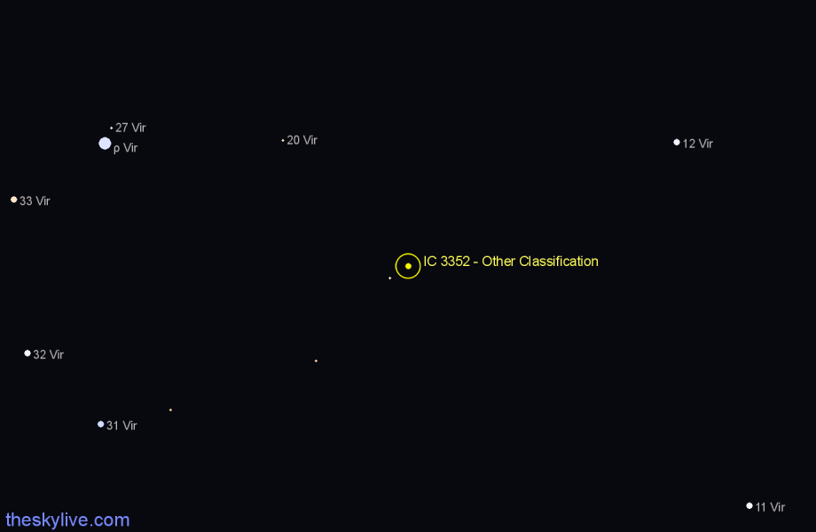 Finder chart IC 3352 - Other Classification in Virgo star