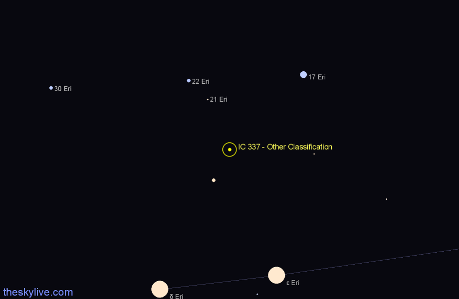 Finder chart IC 337 - Other Classification in Eridanus star