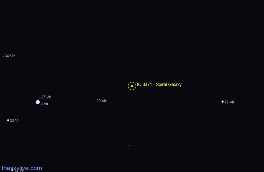 Finder chart IC 3371 - Spiral Galaxy in Virgo star