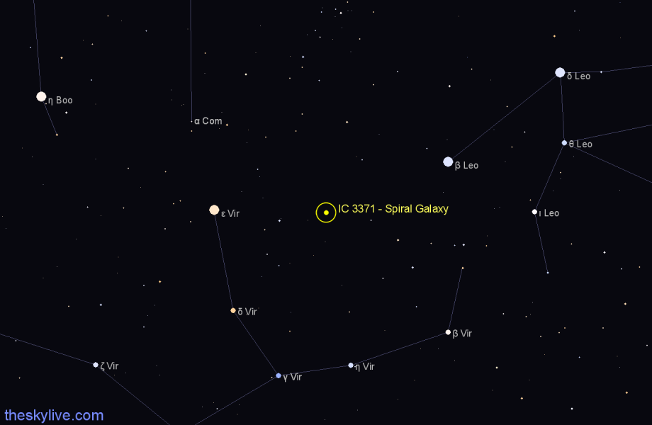 Finder chart IC 3371 - Spiral Galaxy in Virgo star