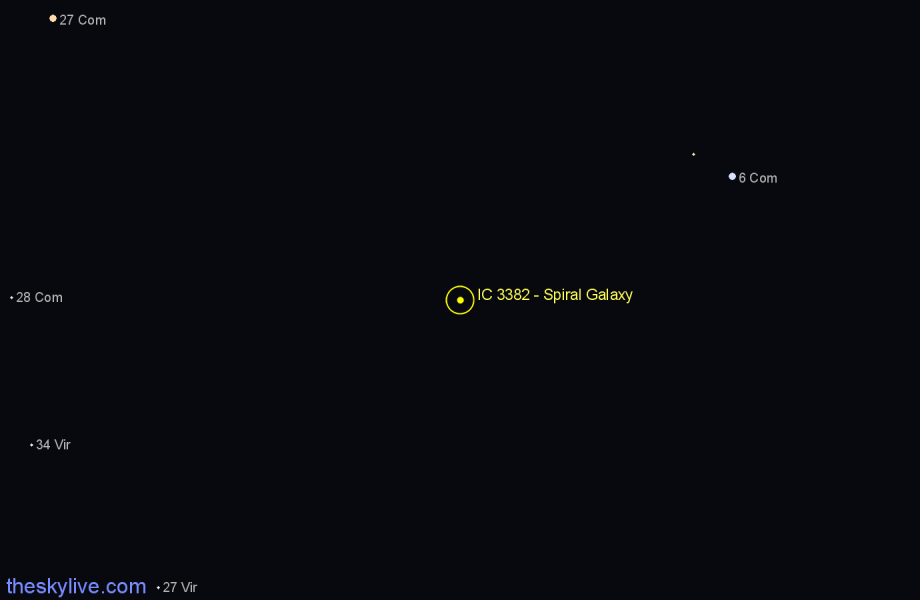 Finder chart IC 3382 - Spiral Galaxy in Coma Berenices star