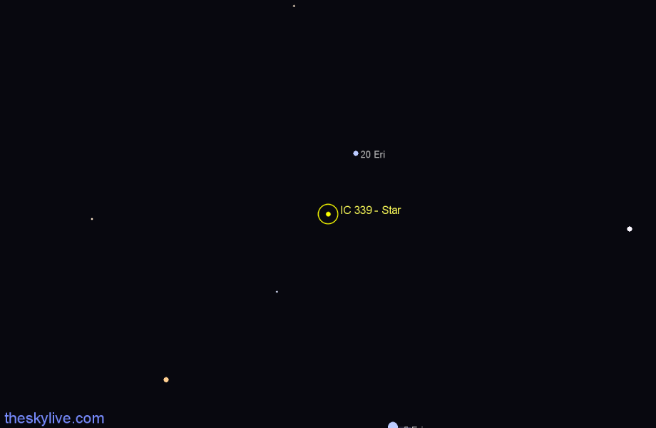 Finder chart IC 339 - Star in Eridanus star