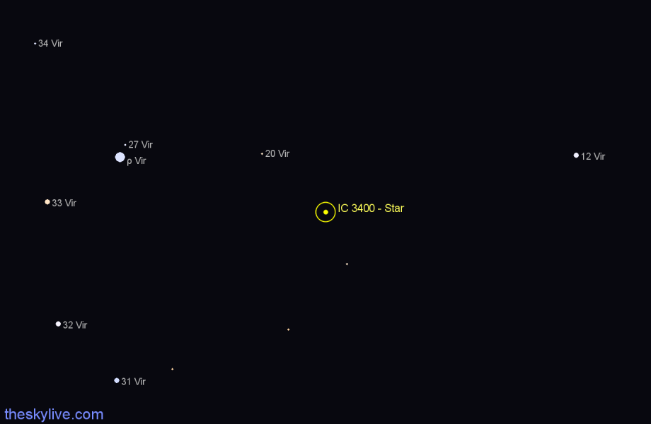 Finder chart IC 3400 - Star in Virgo star
