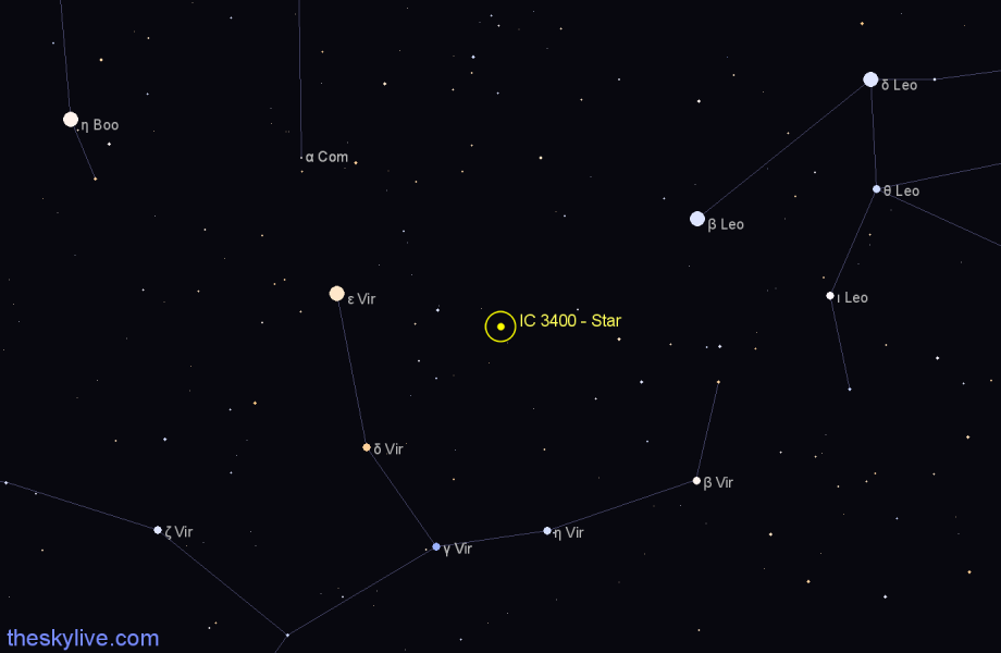 Finder chart IC 3400 - Star in Virgo star