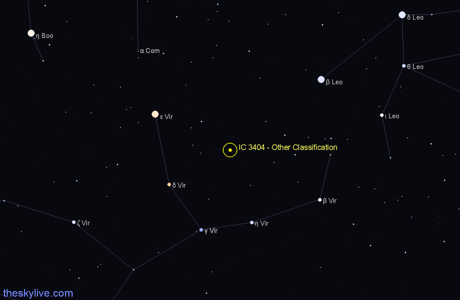 Finder chart IC 3404 - Other Classification in Virgo star