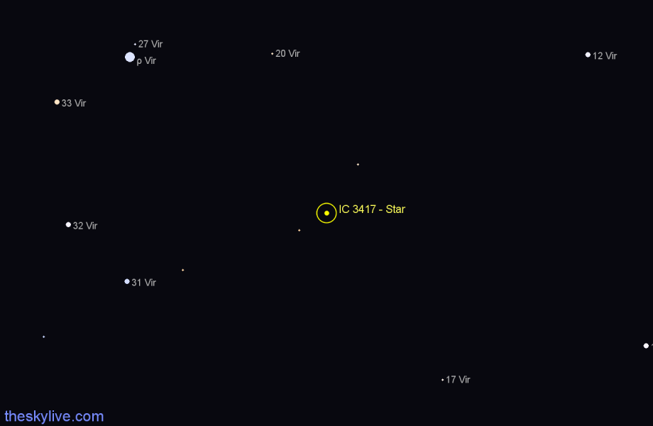 Finder chart IC 3417 - Star in Virgo star