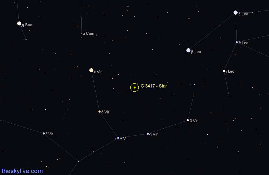 Finder chart IC 3417 - Star in Virgo star