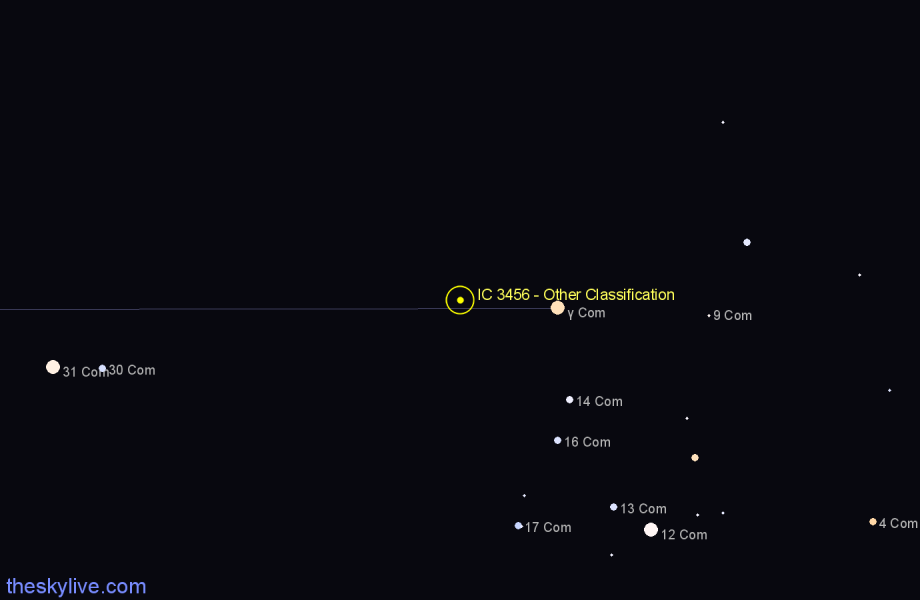 Finder chart IC 3456 - Other Classification in Coma Berenices star