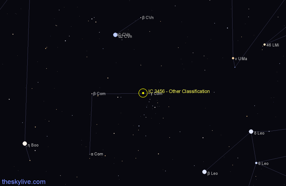 Finder chart IC 3456 - Other Classification in Coma Berenices star