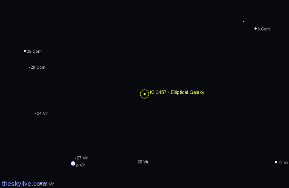 Finder chart IC 3457 - Elliptical Galaxy in Virgo star