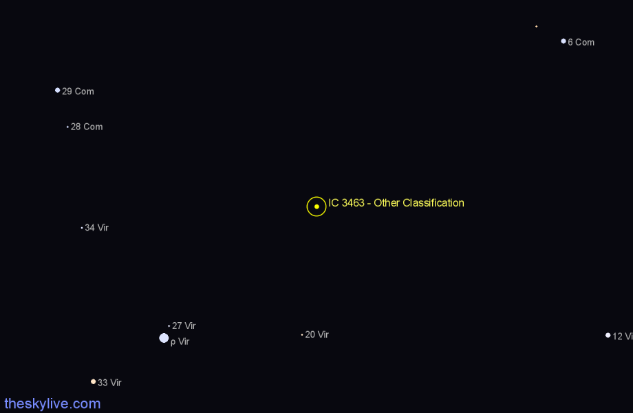 Finder chart IC 3463 - Other Classification in Virgo star