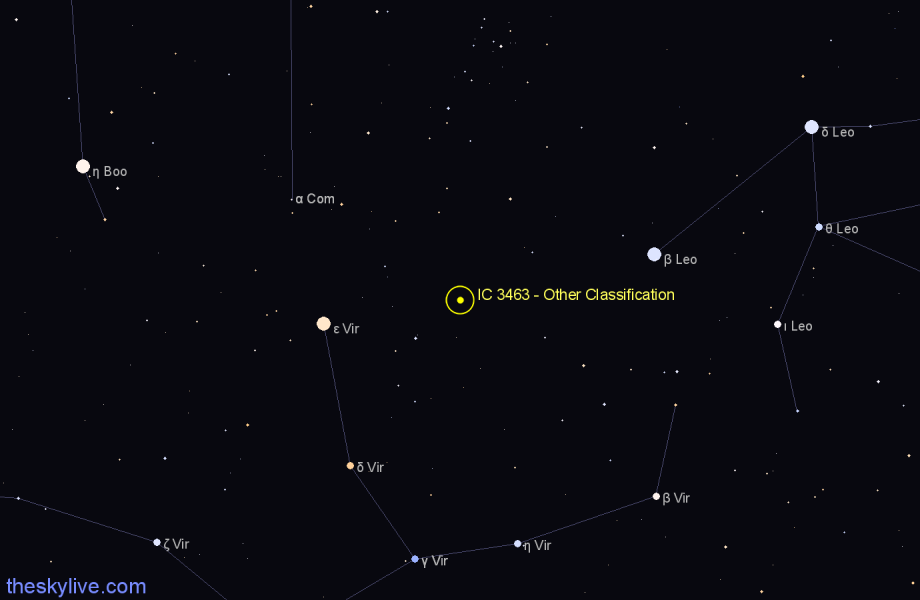 Finder chart IC 3463 - Other Classification in Virgo star