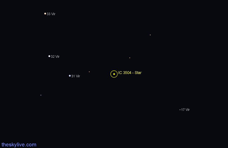 Finder chart IC 3504 - Star in Virgo star