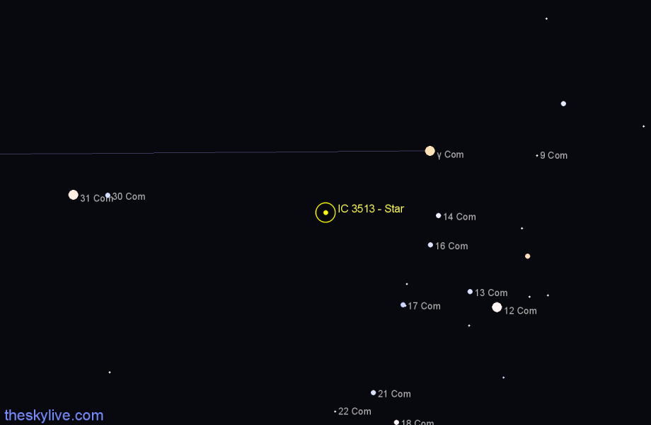 Finder chart IC 3513 - Star in Coma Berenices star