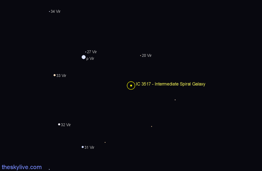 Finder chart IC 3517 - Intermediate Spiral Galaxy in Virgo star