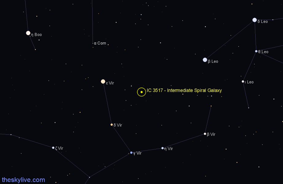 Finder chart IC 3517 - Intermediate Spiral Galaxy in Virgo star