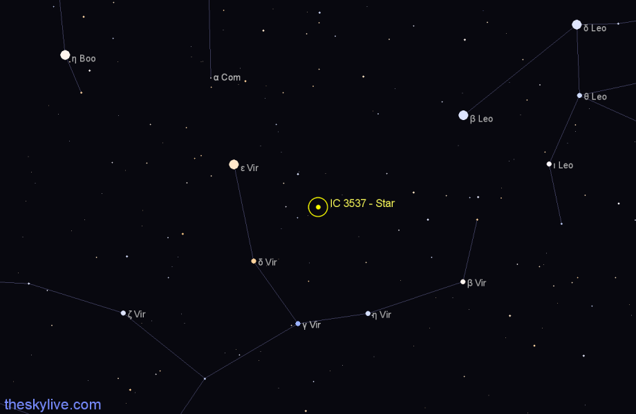 Finder chart IC 3537 - Star in Virgo star