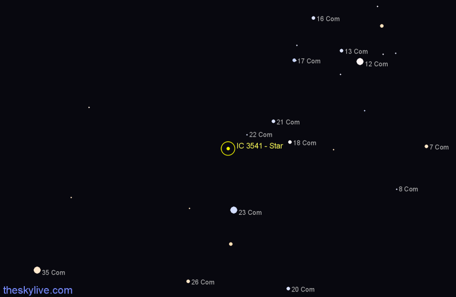 Finder chart IC 3541 - Star in Coma Berenices star